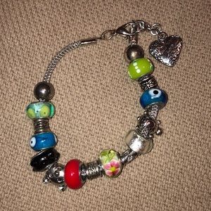 Silver charm bracelet